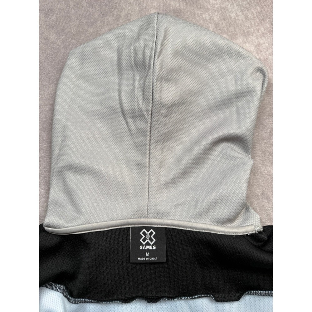 X Games Aspen 2025 Hooded Hockey Jersey Blue Black Lace Up Men M Embroidered - Picture 11 of 16